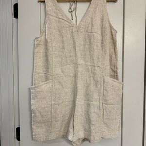 Athleta Beige Retreat Linen Romper
